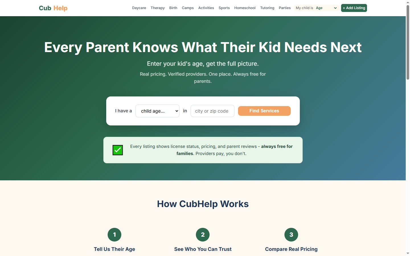 cubhelp.com live screenshot